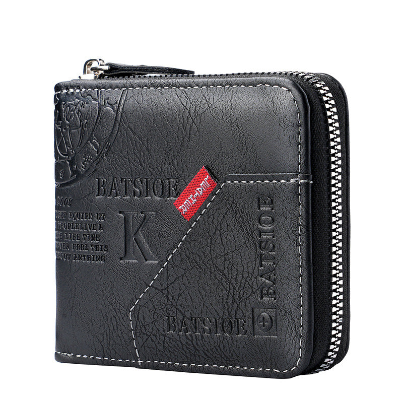 European And American Mens Vintage Bi-Fold Wallet