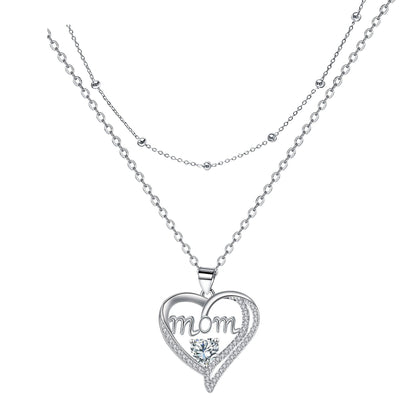 High-End Heart-Shaped Double-Layer Necklace For Layering