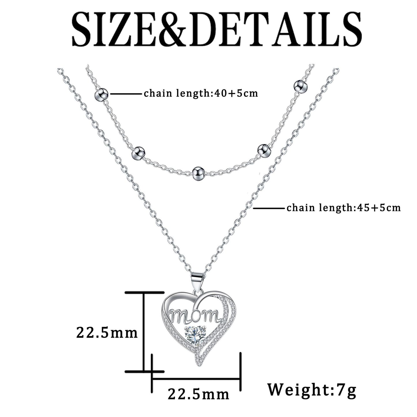 High-End Heart-Shaped Double-Layer Necklace For Layering