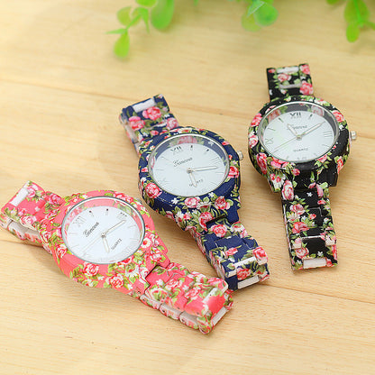 Female pattern silicone watch