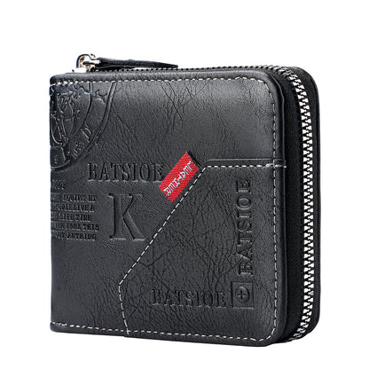 European And American Mens Vintage Bi-Fold Wallet